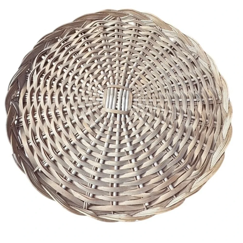 Large 18 Inch Round Wicker Rattan Woven Wall Hanging Basket Tray Boho Farmhouse